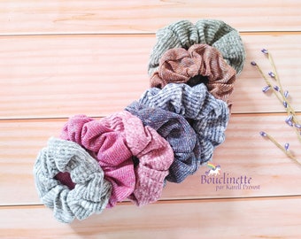 Chouchou en tricot fin, élastique, scrunchie pour cheveux de taille normal