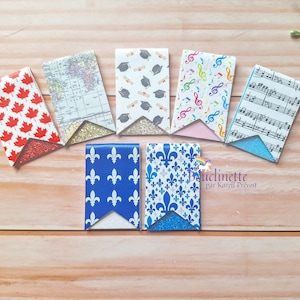 Magnetic bookmark celebrating Quebec and Canada, vegan leather diploma lined with a shiny sheet, bookmark for book