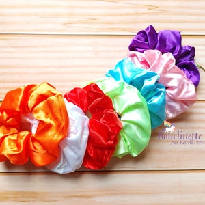 Scrunchie with light in handmade satin for normal size hair image 2