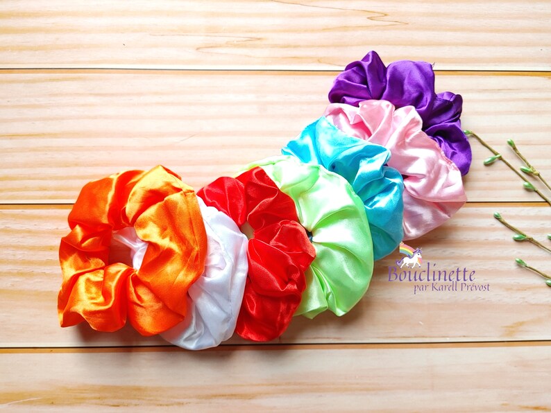 Scrunchie with light in handmade satin for normal size hair image 2