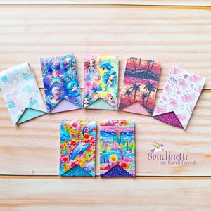 Summer Magnetic Bookmark in Vegan Leather Lined with Shiny Foil, Book Marker