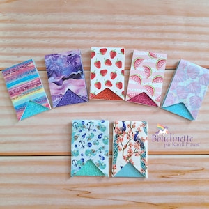 Summer Magnetic Bookmark in Vegan Leather Lined with Shiny Foil, Book Marker