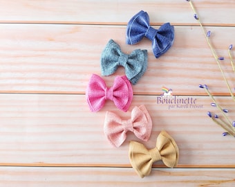 Denim imitation hair accessories on clip, elastic band, headband, hair bow