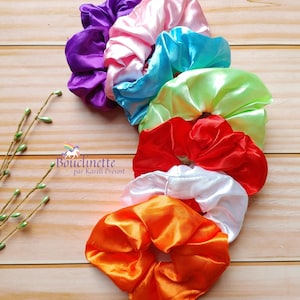 Scrunchie with light in handmade satin for normal size hair image 3