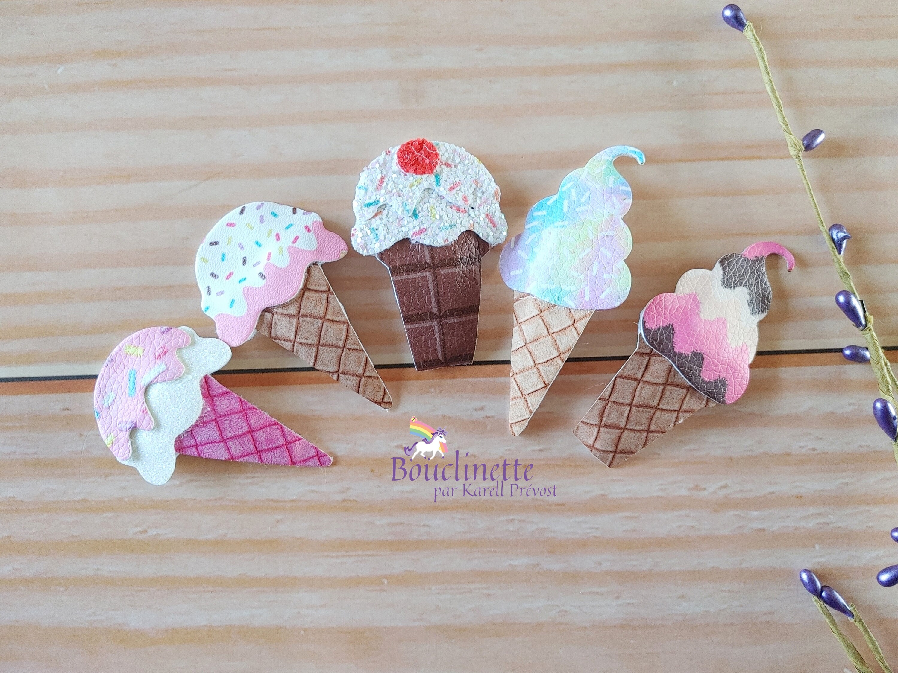 5pcs Soft Ice Cream Cones Vanilla Chocolate Strawberry Cone Charm Slime  Supplies Fake Bake Headband Hairbow Cabochons Decoden PLAYCODE3 