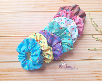 Chouchou crème glacé, élastique, scrunchie en coton pour cheveux de taille normal