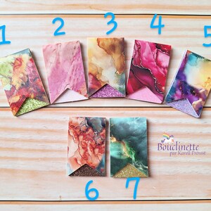 Fall Magnetic Bookmark in Vegan Leather Lined with Shiny Foil, Book Marker