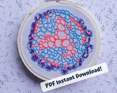 Plant Root Cross Section Embroidery Pattern, Biology Embroidery. DIY Embroidery PDF Pattern, Embroidery PDF Pattern, Beginner Embroidery