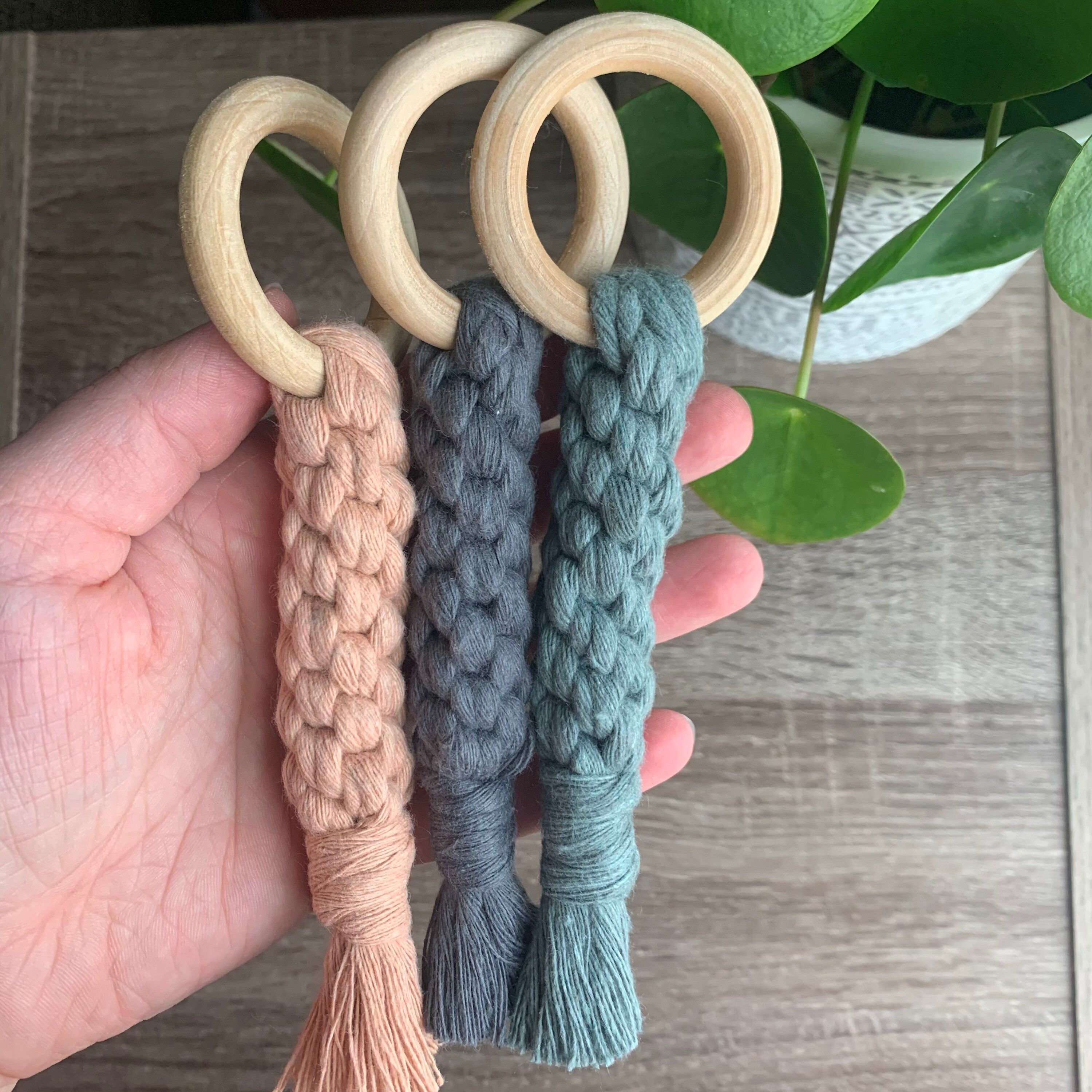 Macrame Baby Teether Wood Baby Teether Natural Baby Toys Etsy