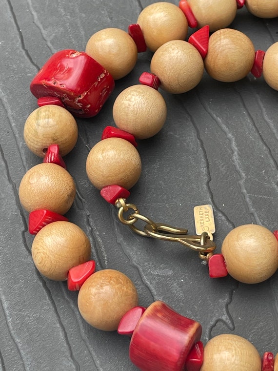 Kenneth Jay lane chunky faux  momo red coral and … - image 8