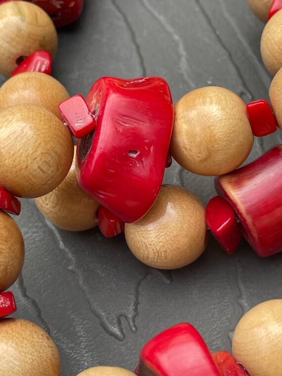 Kenneth Jay lane chunky faux  momo red coral and … - image 6