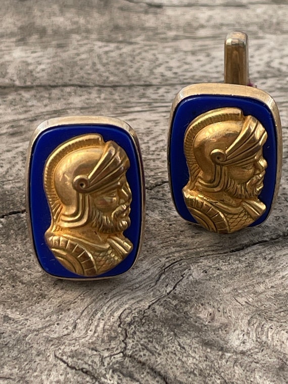 Manleigh Royal Blue and Gold plated Centurion Cuff