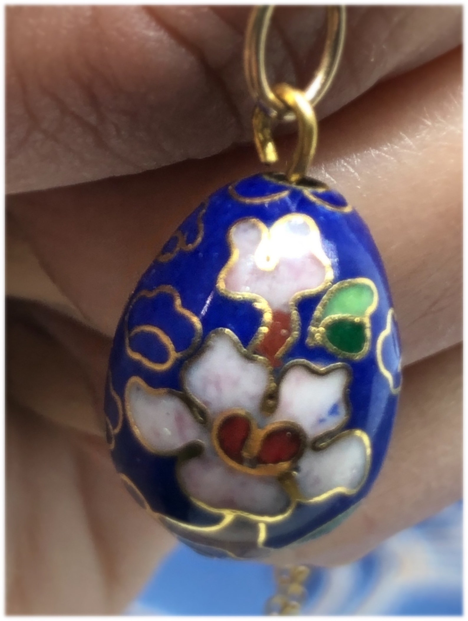 Petite cloisonné egg pendant necklace Etsy