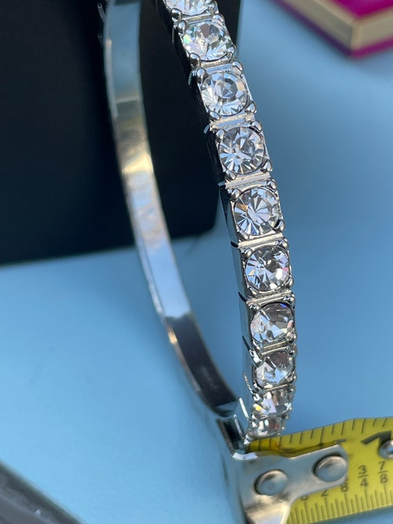 Fancy Graziano Silver tone Rhinestone Bangle - image 2