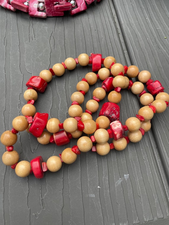 Kenneth Jay lane chunky faux  momo red coral and … - image 10