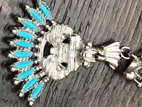 Larry Vrba for Castlecliff Aztec faux turquoise e… - image 8