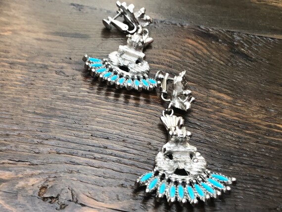 Larry Vrba for Castlecliff Aztec faux turquoise e… - image 7