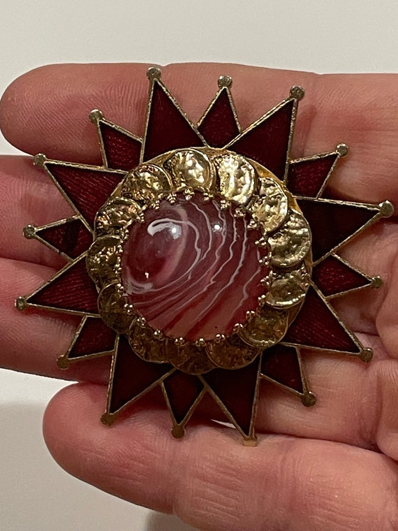 Accessocraft goes Steampunk Ruby Art Glass Sunburs