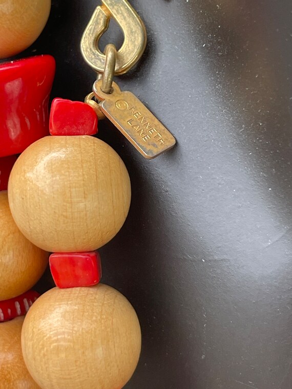 Kenneth Jay lane chunky faux  momo red coral and … - image 3