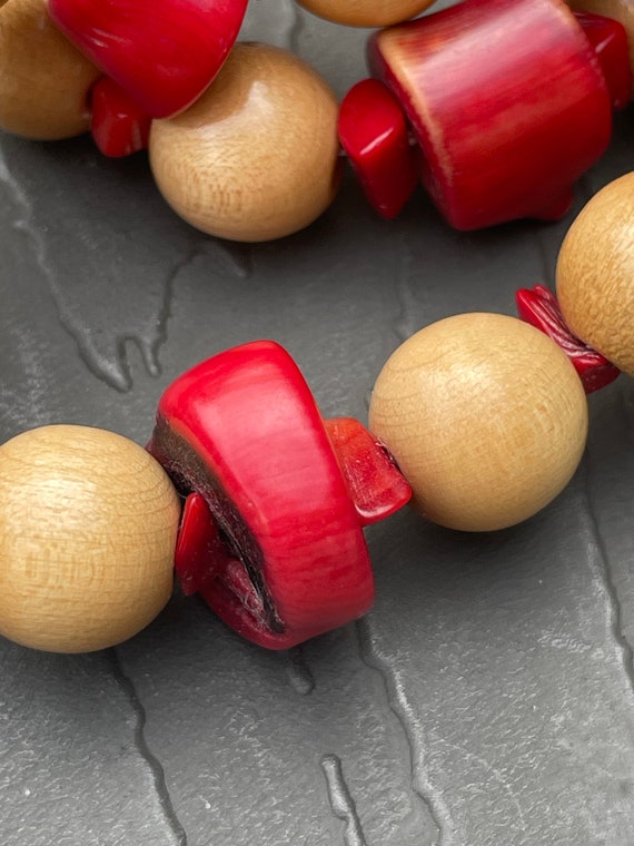 Kenneth Jay lane chunky faux  momo red coral and … - image 7