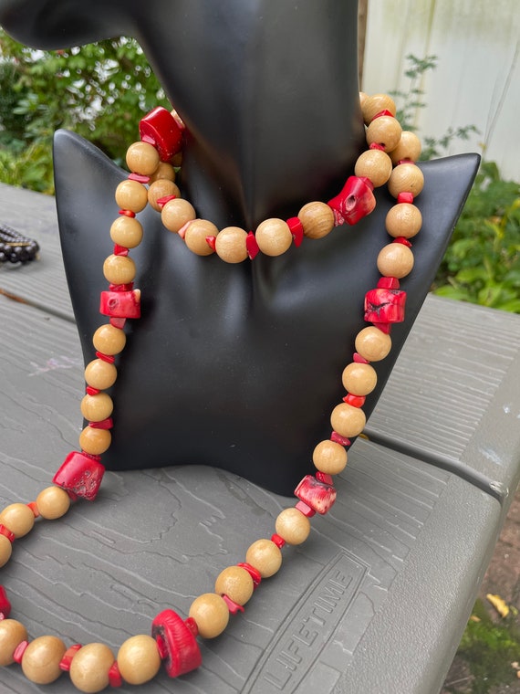 Kenneth Jay lane chunky faux  momo red coral and … - image 4