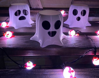 Ghost Halloween Succulent Planter 3D Printed w/ Draining Holes
