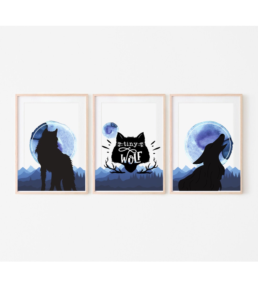 PRINTABLE Tiny Wolf, Print Set of 3, Instant Download, Boy Room Art ...