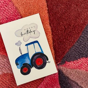 Geburtstagskarte "Traktor" blau