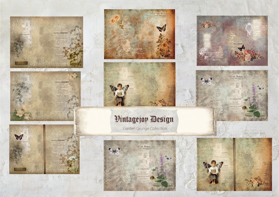 Vintage style downloadable  journal paper and ephemera collection