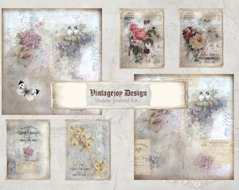 Vintage style Digital Junk Journal Kit
