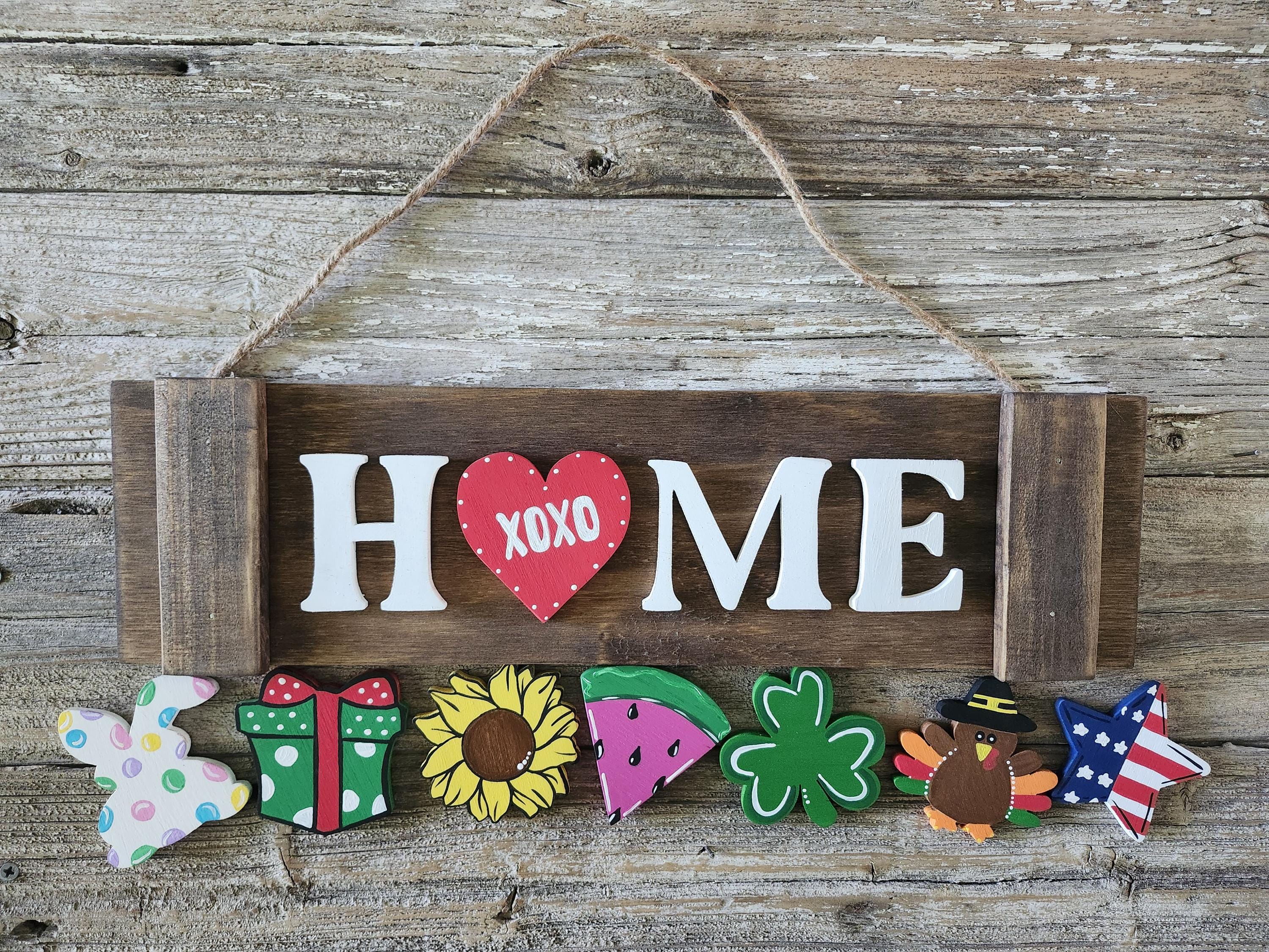 Interchangeable Home Door Hanger, Housewarming Gift, Year Round Door Sign