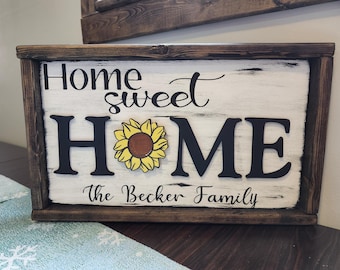 Personalized Interchangeable Home Sign-Year Round Gift, Mothers Day Gift, Seasonal Home Sign with Attachments