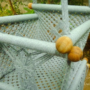 Hammock chair baby, Baby Swing Chair, Macrame Gray Swing Chair, Hanging chair indoor and outdoor, boho swing image 5