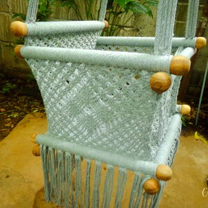 Hammock chair baby, Baby Swing Chair, Macrame Gray Swing Chair, Hanging chair indoor and outdoor, boho swing image 3