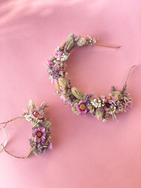 dried flower headband