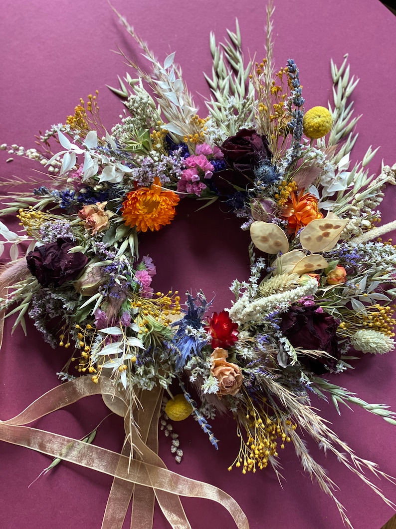 Dry Flower Wreath/autumnal Wreath/new Home Gift Etsy UK