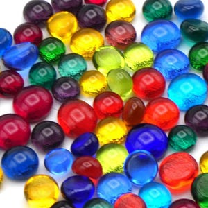 96 COE Transparent Glass Dots, Kiln Fired, 1 oz