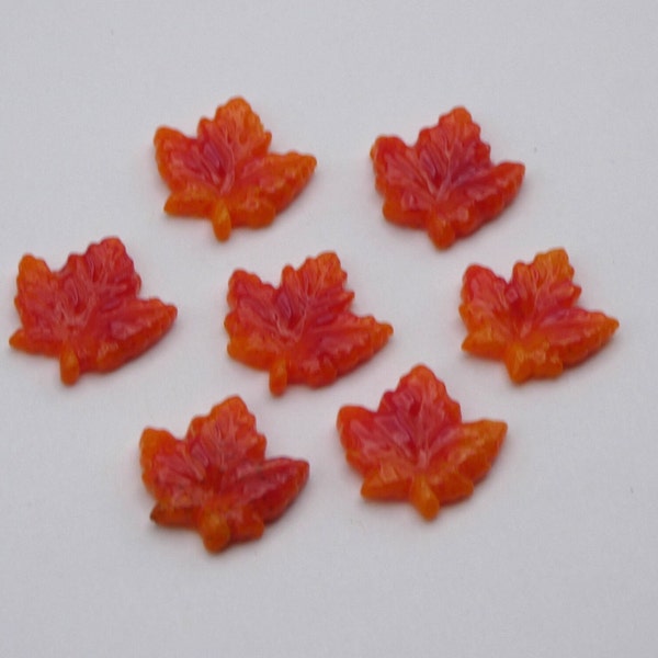 96 COE - Freeze and Fuse Maple Leaves!  Set of 7!  Enhance Your Glass!