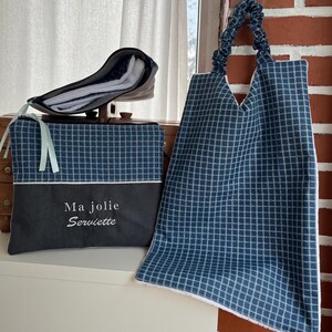Ensemble trousse et serviette de cantine personnalisée – Enfant – École, crèche – Cadeau pratique & fait main