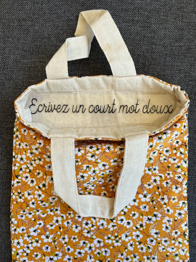 Petit Sac Tote Bag Enfant Fleuri 21X26cm Mot Doux Personnalisé image 7