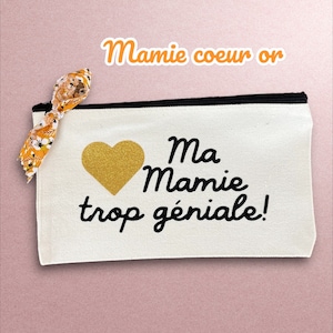 Trousse Fête des grands-mères / 20 cm 11 cm / Quantité limitée / Série limitée mamie cœur or