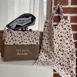 Ensemble trousse et serviette de cantine personnalisée – Enfant – École, crèche – Cadeau pratique & fait main