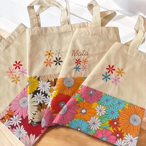Personalisierte bestickte Kinder-Einkaufstasche - Öko-Tex-Baumwolltasche - Geschenkidee für Kinder - Maße 28 x 32 cm