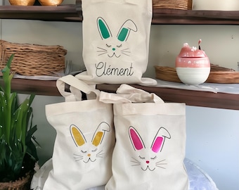 Small Personalized Easter Tote Bag – Oeko-Tex Cotton – Egg Hunt Bag – Limited Edition