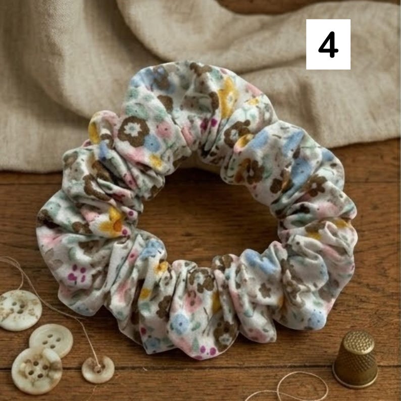 Small Floral Cotton Scrunchie • Limited Edition - Etsy