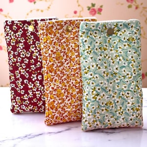 携帯電話（最大幅8.5cm）またはメガネ用布製ポーチ - メガネ用パッド入りケース - ハンドメイドアクセサリー 19x12 cm