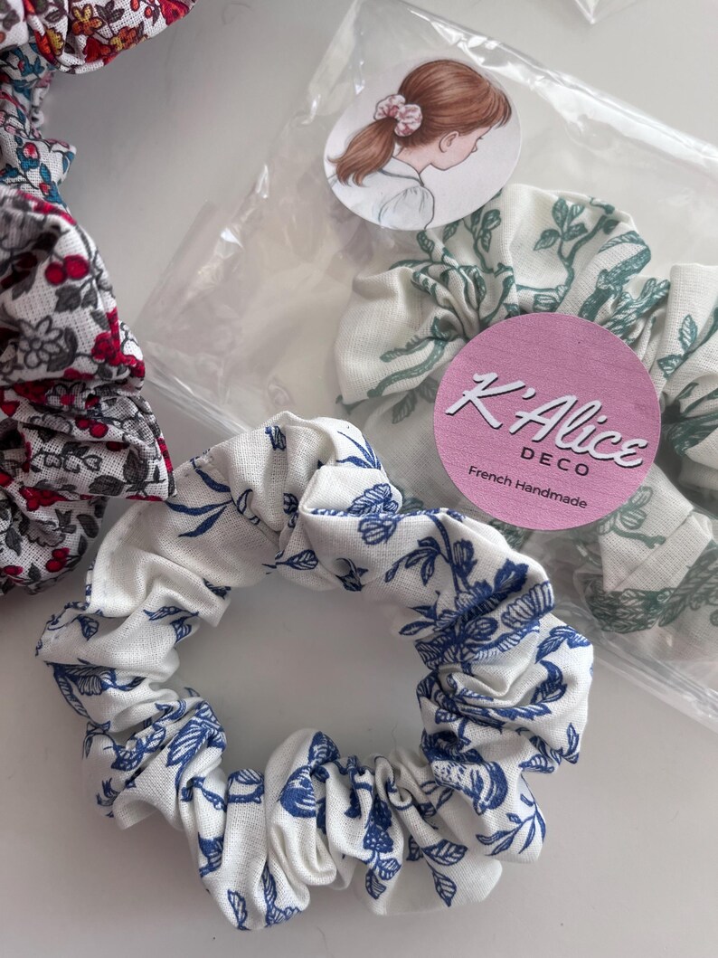 Kleines Blumen-Scrunchie (8 cm) • Haargummi für feines Haar Damen & Kinder Bild 12