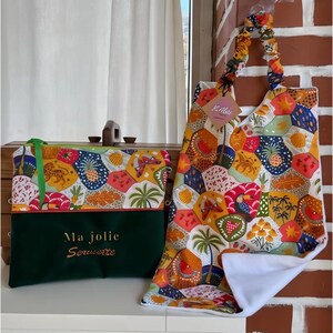 Ensemble trousse et serviette de cantine personnalisée – Enfant – École, crèche – Cadeau pratique & fait main