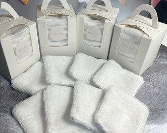 Une Boite de 8  coton lingettes lavables en double éponge bambou doudou