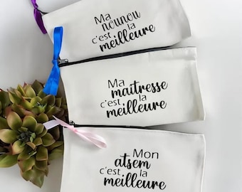 Personalized kit for Teacher, Nanny, ATSEM • End of school year gift • Teacher, Nanny, ATSEM pouch • Original gift